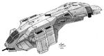 Early concept art for the Pelican for Halo: Combat Evolved.