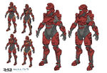 Concept art of multiple Achilles armor design and patterns.