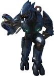 A Sangheili Minor with a plasma rifle in Halo 3.