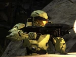 Firing the Assault rifle in Halo 3