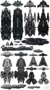 Designs of Ancestor battleships.