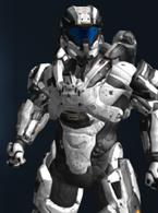 The Recruit armor in Halo 5: Guardians, viewed through Halo Waypoint.