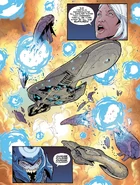 La flota Covenant siendo devastada por el portal emergente desliespacial