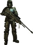 A Halo 3: ODST render of Romeo with his SRS99D.