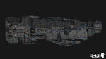 Cinematic render of the Marathon-class cruiser's side.
