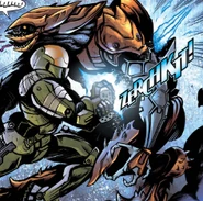 SPARTAN-G059 asesinando a un Sangheili con su propia Espada