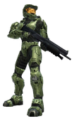 John-117 with a shotgun in Halo 2.