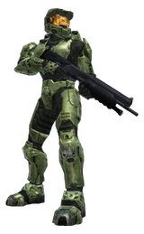 John-117 with a shotgun in Halo 2.