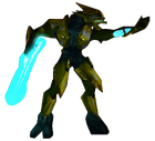 The Sangheili Zealot as it appears in Halo: Combat Evolved.