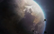 La Dra. Halsey junto al Teniente Keyes a bordo de la Han arribando a Eridanus II