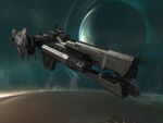 The UNSC Frigate Savannah in space.