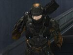 MP Helmet in the Halo: Reach Beta with the CNM attachment.