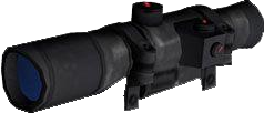 The BR55HB SR's 2x Trijicon ACOG-style scope.