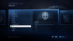 The skull viewed in the Halo 4 campaign menu.