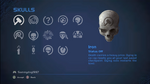 The Iron Skull viewed in the Halo: Combat Evolved Anniversary skull menu.