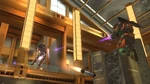 A player dodging a rocket from a Rocket Launcher.