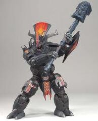 Figura de un Brute Cacique con un Martillo Gravitatorio hecha por McFarlane Toys.