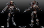 Front and back T-pose renders of the Ur-Didact's model.