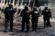 (From left to right) Captain McKay, Major Silva, Second Lieutenant Dalu, Second Lieutenant Oros, and First Lieutenant Katsumawa.