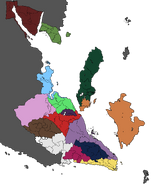 The New Bandar Coastal Trade Region; North Capital is colored lavender.