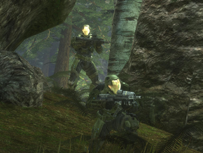 Cassandra and a fellow SPARTAN-III train in their new SPI armor following the augmentation procedure.