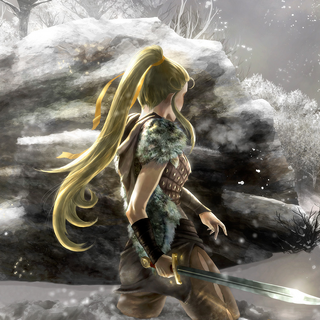 Allison wielding blade