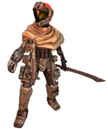 Simon often used a carbon-alloy machete in combat, wielding it to lethal effect in close quarters.