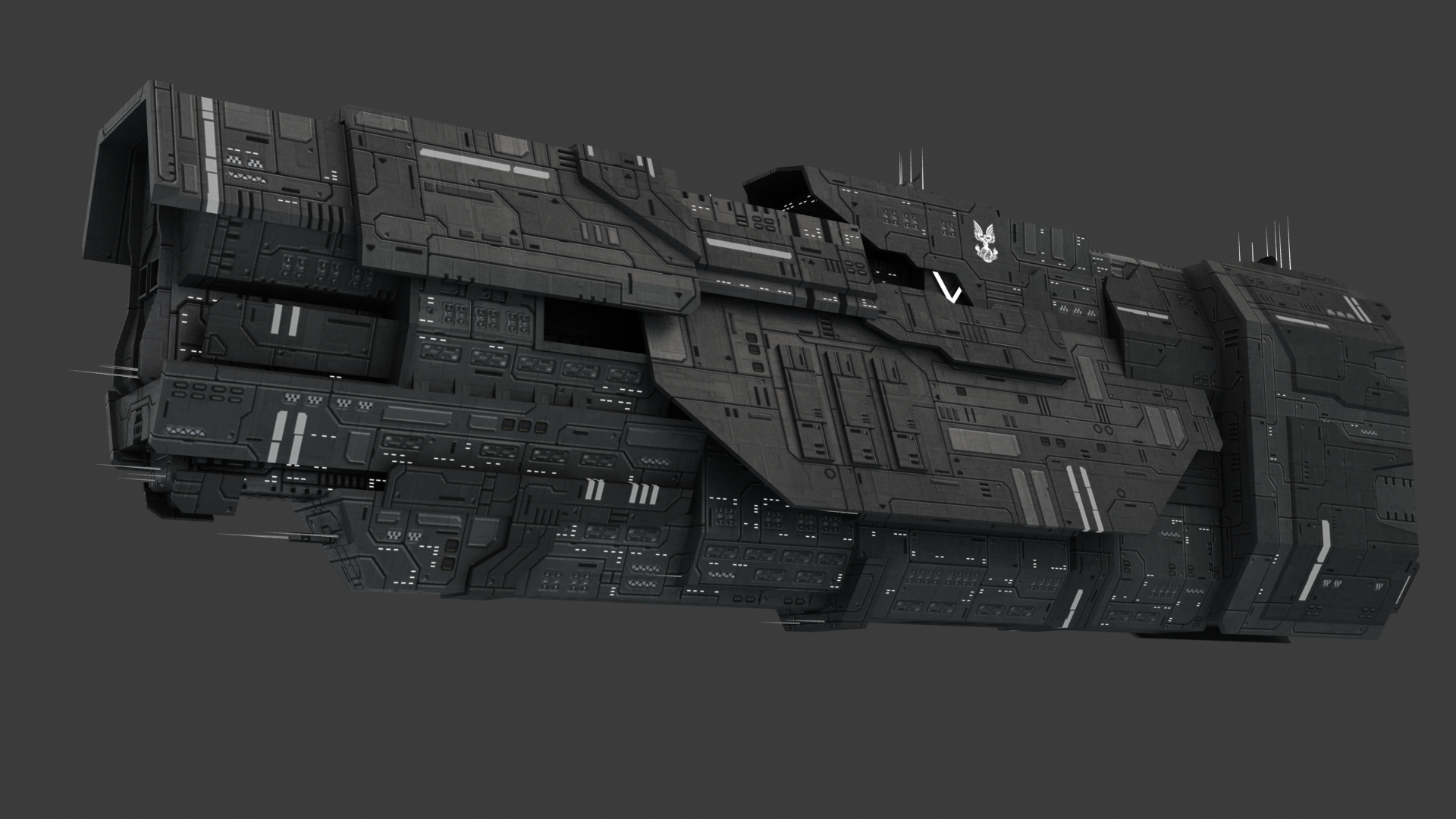 High quality UNSC Halo Super warship Space Battleship 3D Paper model kit 