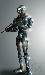 A full body shot of an MCU holding an XBR-55 in 2519