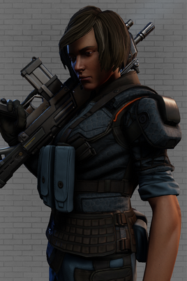 Following her desertion from the UNSC and integration into the frontier population, Cassandra often operated in more commonplace tactical gear rather than her SPI armor.