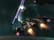 ИКП-1000 атакует десантные капсулы Ковенанта во время операции "Апперкот".