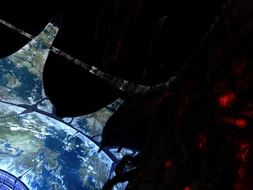 Недостроенная Установка 04B, парящая над Ковчегом.