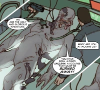 Коул допрашивает пленного Элита.