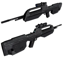 Передний и задний угловые виды на винтовку.