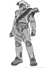 Концептуальный зарисовок брони Джона-117, сделанный Шик Кай Вангом.