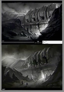 Концепт-арт входа на разрушенную фабрику Стражей.