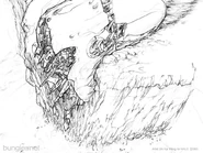 Концепт-арт скалы, где разбилась "Осень".