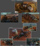 Концепт-арт Ashes (внизу), которая тогда называлась Кальдера.