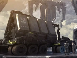 Сверхсветовой привод "Духа Огня", погруженный на транспортер