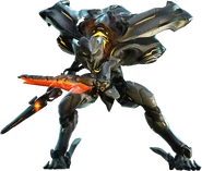 Стандартный рыцарь прометейцев, стоящий с мечом наизготовку.