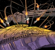 "Содружество" атакует крейсер Ковенанта во время битвы за Хи Кита