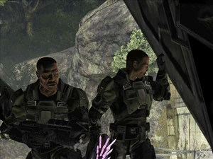 Глюк на миссии Сьерра-117 (Halo 3) - "клонирование" Джонсона.