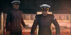 Сэм пытается подбодрить Джона после прощальной церемонии с погибшими Спартанцами.