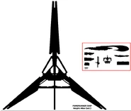 "Утешающий Дух" в масштабе по сравнению с другими сооружениями Предтеч и боевым крейсером класса CCS.