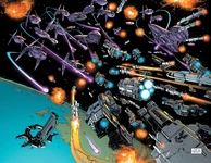 FoR.png (4,42 МБ) Флот Эпсилон Эридана вступает в бой с флотом Ковенанта Особого Правосудия на орбите Предела.