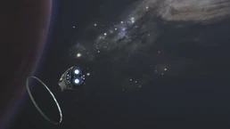 Столп Осени медленно дрейфует к планете Порог и орбитальной мегаструктуре - Ореолу.