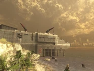 Портовые сооружения в юго-западной части заповедника.