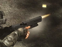 M6Б в момент выстрела, выбрасывающий гильзу.