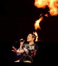 Halsey performing