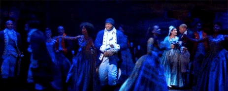 Hercules Mulligan throwing flowers